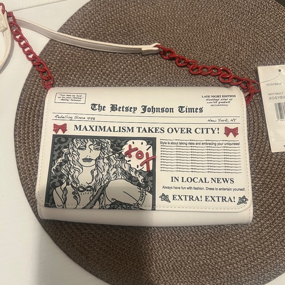 Betsey Johnson Handbags - Betsey Johnson Newspaper Detail Crossbody (NWT)
